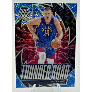 Nikola‎ Jokic 2023-24 Panini Mosaic Thunder Road Blue Reactive Prizm #ed   31/99
